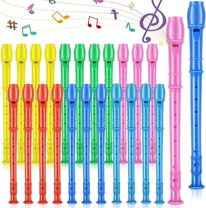 8 Hole Soprano Recorders Descant Flute Bulk With Cleaning Rod German Style for Back to School Gift Christmas Shoebox Supplies Musical Instruments Party Favor (12 Pack)-CubbioJoy