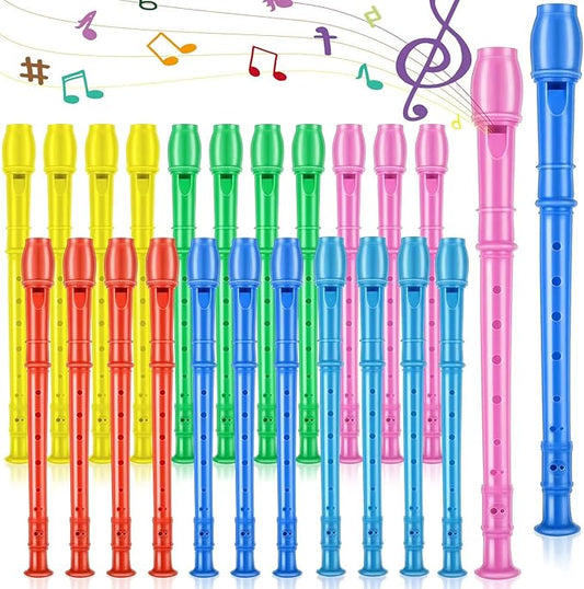 8 Hole Soprano Recorders Descant Flute Bulk With Cleaning Rod German Style for Back to School Gift Christmas Shoebox Supplies Musical Instruments Party Favor (12 Pack)-CubbioJoy