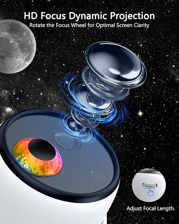 3D Galaxy Projector, Star Projector with 65 Dynamic Scenes, HD Planetarium Projector Night Light with Bluetooth Speaker for Room, Gift for Kids Adults, Relaxing Ambiance-CubbioJoy