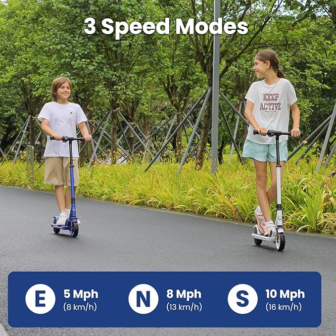 Caroma Electric Scooter for Kids Ages 6-12,150W/180WMotor,10 MPH Max Speed & 7 Miles,Colorful Lights,Adjustable Height & Speed,LED Display,Foldable Kids Electric Scooter 132 Lbs Max Load,Idea Gift-CubbioJoy