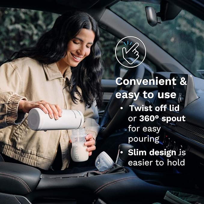 Baby Brezza SuperFast Portable Baby Bottle Warmer – 67% Faster - Travel Breastmilk Warmer and Formula Warmer - Safe, Even Heating - Up to 9oz - No Adapters, Black-CubbioJoy