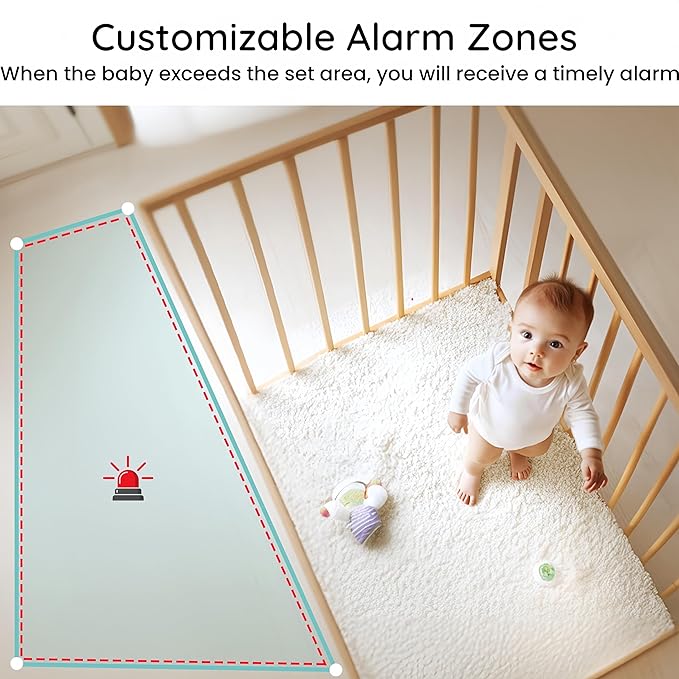 BOIFUN 2K HD 5-Inch Split-Screen, Smart WiFi Baby Monitor with Camera and Audio, Smartphone APP, AI Motion & Cry Detection, Night Vision, 360° Auto Tracking,Humidity &Temperature Detection,2-Way Talk-CubbioJoy