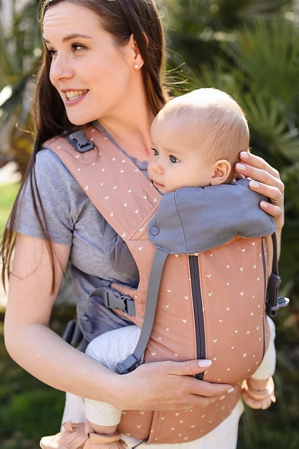 Beco Baby Carrier 8 Hybrid Newborn to Toddler (7-45lbs) - All in 1 Mesh Backpack, Front and Hip Carrier with Adjustable Seat - Cooling Ergonomic Carrier (Rose Love)-CubbioJoy