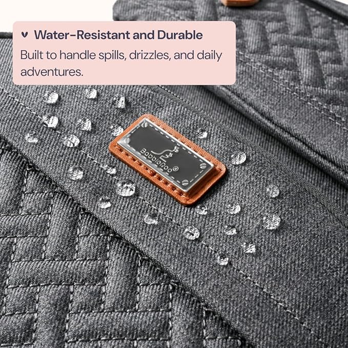 BabbleRoo Diaper Bag Backpack, Travel Backpack with Changing Pad, Pacifier Case & Stroller Straps, Multifunction, Waterproof, Unisex - Dark Gray-CubbioJoy