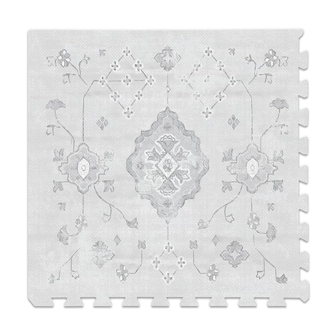 Baby Play Mat for Floor – 6x6ft Vintage Gray | Soft Non Toxic Premium EVA Foam Tiles for Tummy Time, Crawling & Playroom – Waterproof Interlocking Floor Mat for Babies & Toddlers Lillefolk (9 Tiles)-CubbioJoy