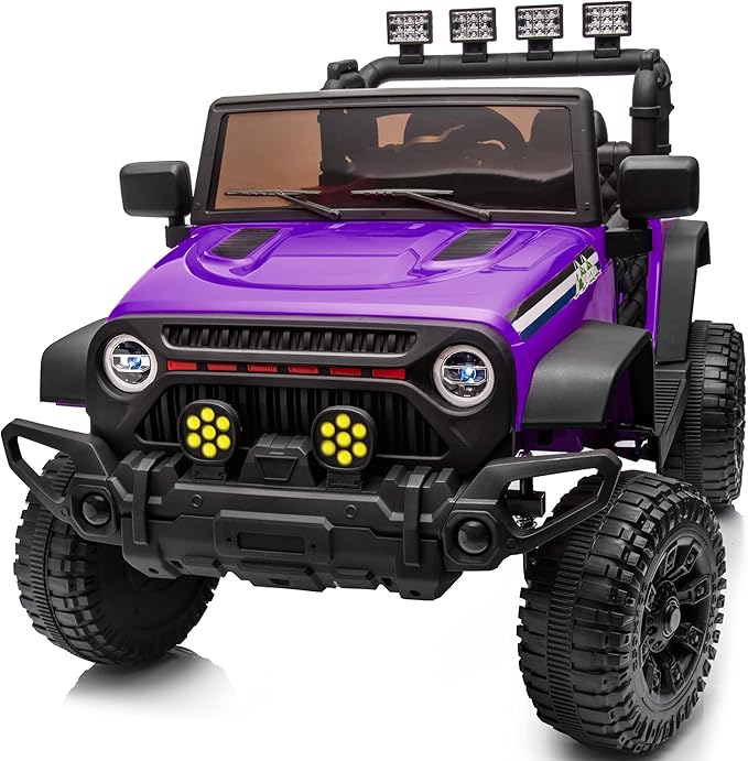 24V Kids Ride on Car, Kids Electric Vehicles Car Ride on Toy Truck for Toddlers w/Remote Control, 400W Motor - Purple-CubbioJoy