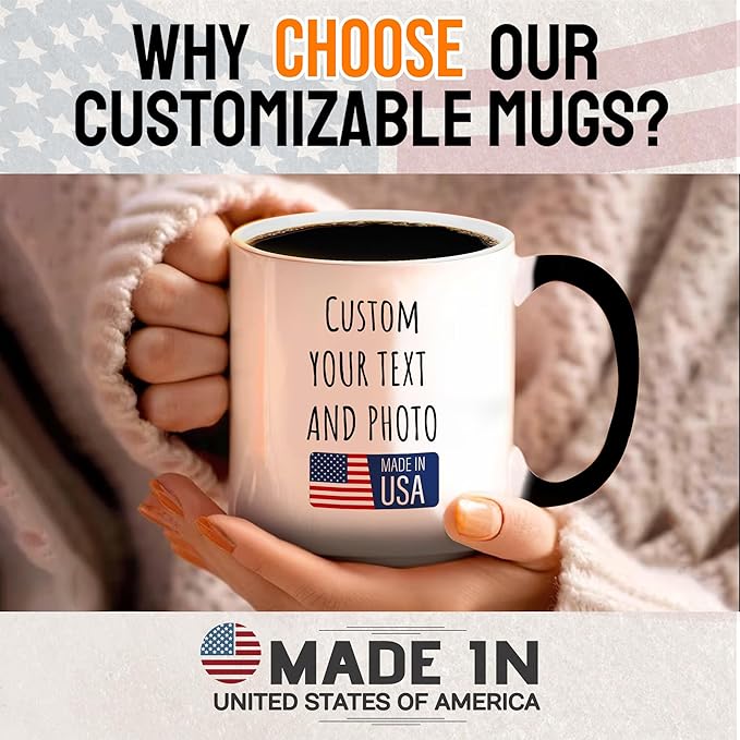 Custom Magic Mug Personalized Photo Coffee Mugs 11 Oz Customize Color Changing Cup with Photo Text Image Logo Ceramic Cups Gifts for Men Women Dad Mom Family Best Friend-CubbioJoy