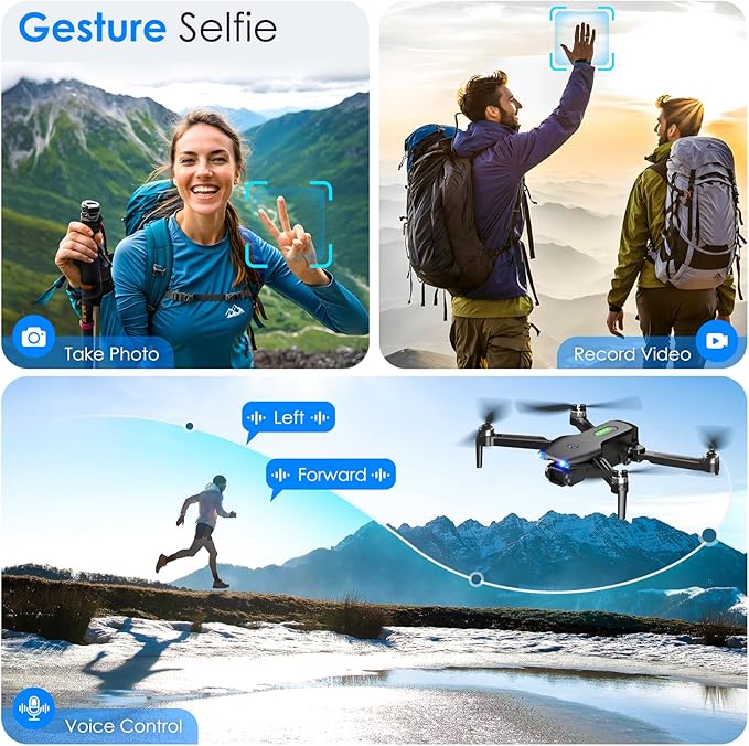 Drone with Camera, 1080P FPV Foldable Drone with Brushless Motor, One Key Take Off/Land, Altitude Hold, 360° Flip, Gravity Control, 2 Batteries, 3 Speeds Mini Drone for Kids Beginners-CubbioJoy