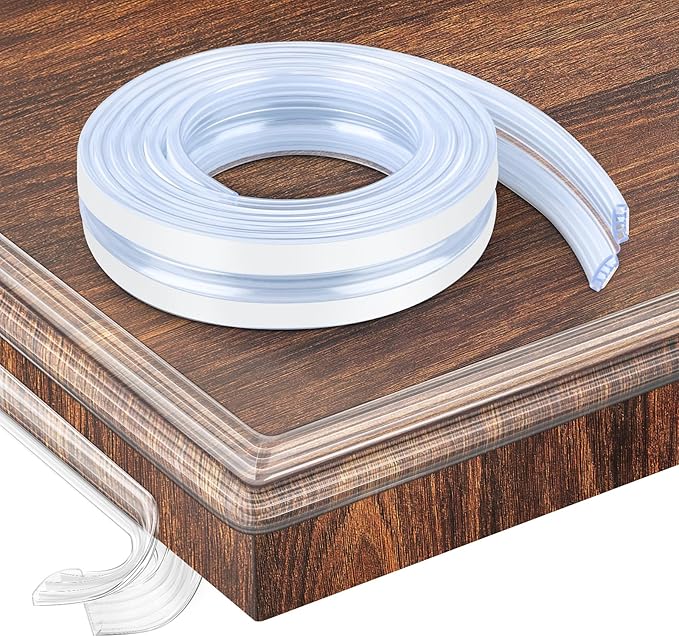 Baby Proofing,32.8ft(10M) Silicone Soft Corner Protectors with Pre-Taped Strong Adhesive, Edge Protectors for Sharp Corners of Cabinets, Tables-CubbioJoy
