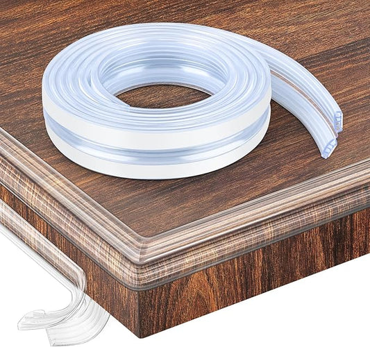Baby Proofing,32.8ft(10M) Silicone Soft Corner Protectors with Pre-Taped Strong Adhesive, Edge Protectors for Sharp Corners of Cabinets, Tables-CubbioJoy