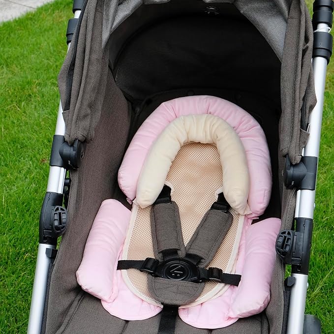 COOLBEBE Upgraded 3-in-1 Babybody Support for Newborn Infant Toddler - Extra Soft Car Seat Insert Cushion Pad, Perfect for Carseats, Strollers, Swings, Pink-CubbioJoy