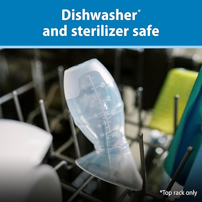 Dr. Brown's 100% Silicone One-Piece Breast Pump,Hands-Free Breast Milk Collector with Anti-Colic Options+ Baby Bottle (4 oz/120 mL),Level 1 Nipple,Travel Lid and Travel Bag-CubbioJoy