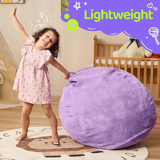 Bean Bag Chairs Teardrop Bean Bag Chair Beanbag Chair with Memory Foam Filled Machine Washable Cover for Living Room, Bedroom (Small,Purple)-CubbioJoy