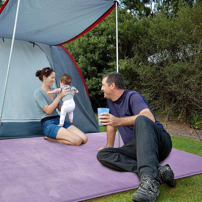 BALAPET Thick Memory Foam 71x59 Play Mat for Playpen, Super Soft Velvet Portable Baby Playpen Mat for Kids Toddler Crawling and Play, Non-Slip Bottom Playmat, Purple-CubbioJoy