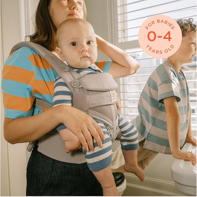 Ergobaby Omni Classic (formerly OMNI 360) All-Position Baby Carrier for Newborn to Toddler with Lumbar Support and Cool Air Mesh, 7-45 Pounds, Midnight Blue, One Size-CubbioJoy