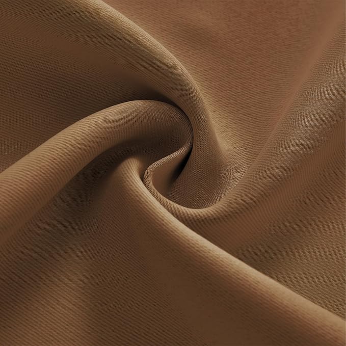 Joydeco Custom Blackout Curtains for Bedroom, 1 Panel Room Darkening Curtains & Drapes for Living Room Window Rod Pocket Back Tab (Custom Size,Brown)-CubbioJoy