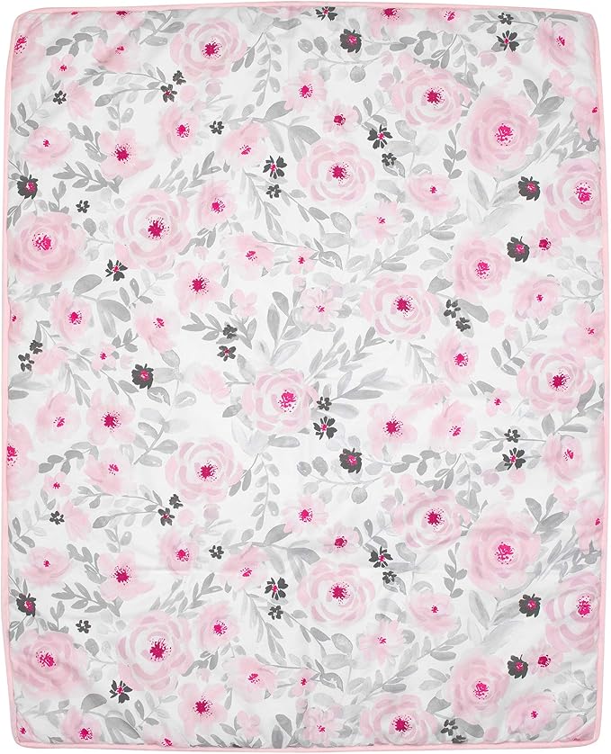 Bedtime Originals Blossom Pink Watercolor Floral 3-Piece Baby Crib Bedding Set-CubbioJoy