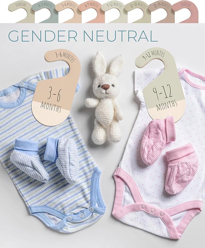 Baby Clothes Dividers For Closet - Wooden Baby Clothes Organizer Dividers for Boy & Girl, 8 Baby Closet Dividers by Size - Ideal Clothing Organizers-CubbioJoy