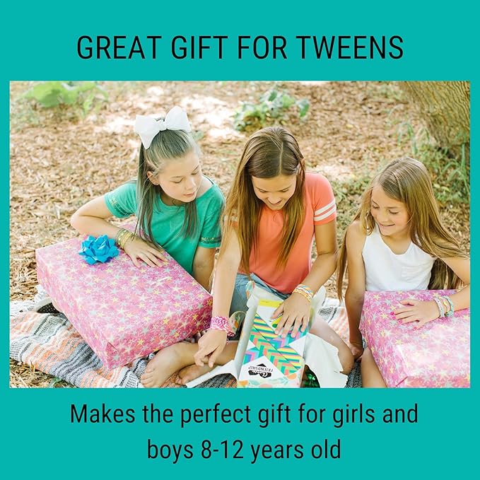 Choose Friendship Bracelet Making Kit – 20 Pre-Cut Threads, Portable Loom with Storage, Makes 8 Bracelets, Craft Gift for Kids Ages 8+, Dark Blue “Blueberry”-CubbioJoy