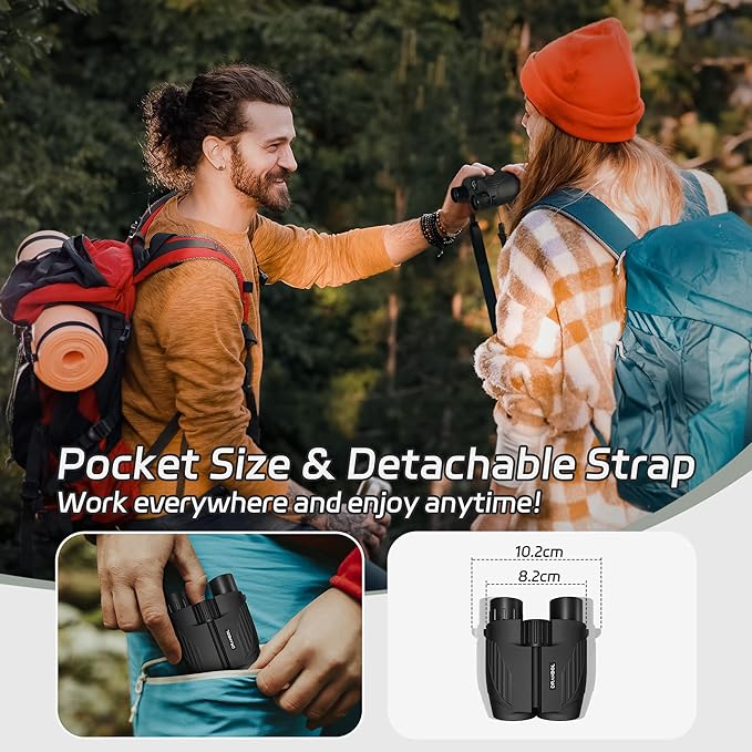 20X25 Small Binoculars for Adults and Kids, Large Eyepiece Binoculars for Bird Watching Easy Focus, Pocket High Powered Opera Glasses for Concert, Cruise Ship, Travel Must Have-CubbioJoy