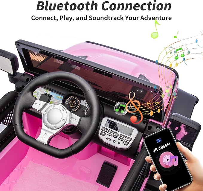 4WD Kids Ride on Car Truck, 12V 7Ah Kids Electric Vehicles Car Ride on Toy for Toddlers with Remote Control - Light Pink-CubbioJoy