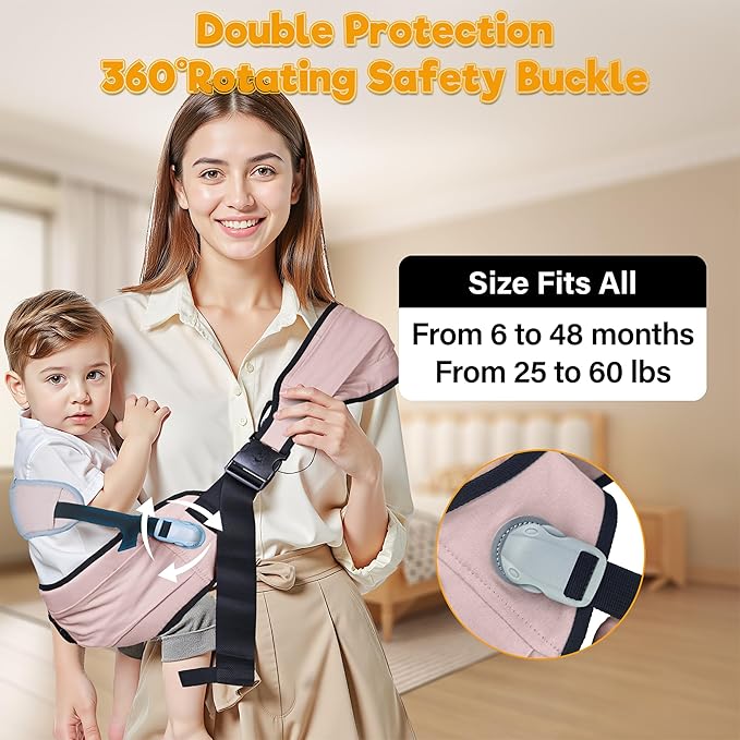 Baby Carrier Newborn to Toddler,Adjustable Baby Sling Carrier,Comfortable and Lightweight Toddler Carrier for 25-60 lbs,Ideal for Shopping Travelling-CubbioJoy