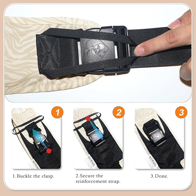 Baby Carrier Newborn to Toddler-Adjustable Baby Sling Carrier,Toddler Carrier for 25-60lbs,Comfortable Baby Sling for Hands-Free Carrying (Beige Zebra Print)-CubbioJoy