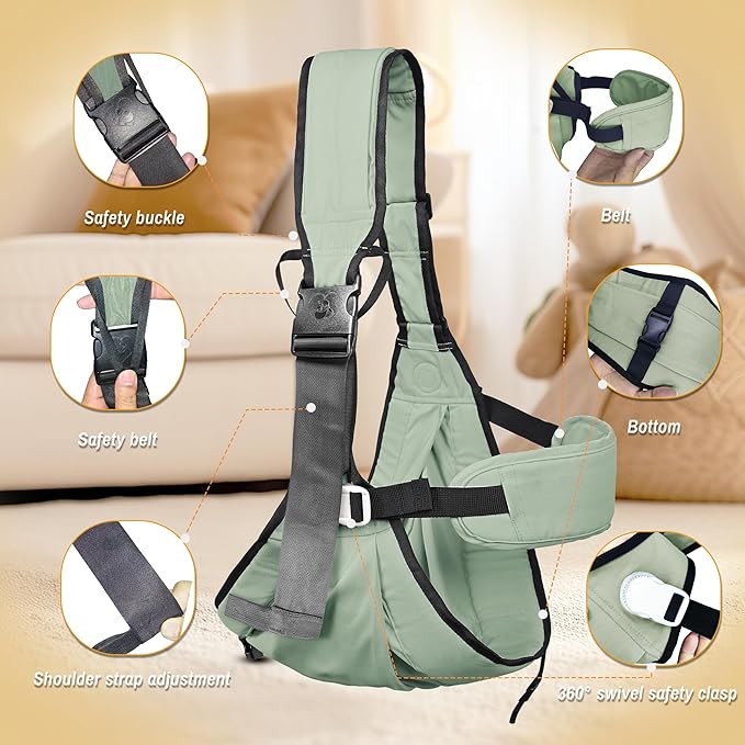 Baby Carrier Newborn to Toddler,Adjustable Baby Sling Carrier,Comfortable and Lightweight Toddler Carrier for 25-60 lbs,Ideal for Shopping Travelling-CubbioJoy