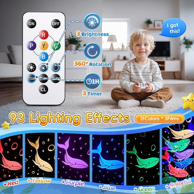 Baby Sound Machine Night Light Projector | 15 Sleeping Sounds & 3D Films | 31Colors & Remote Control | Toddler Night Light for Kids, Baby White Noise Machine, Sound Machine baby, Egg Light for Nursery-CubbioJoy