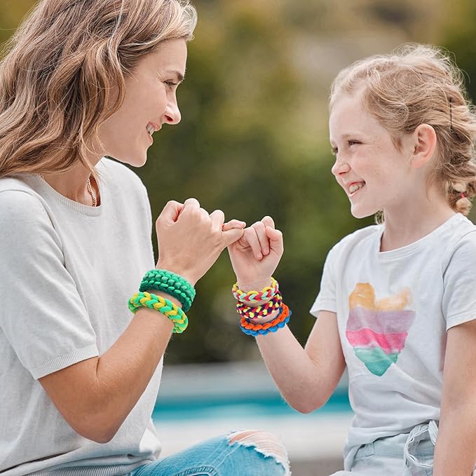 IQBOX Bracelet Making Kit Arts and Crafts for Girls Ages 8-12, Weaving Loom Rainbow Bands DIY Toys Birthday Gifts for Kids 6 7 9 10 11 13 Year Old, 1000+ Elastic Cloth Rubber Band Fabric Loops-CubbioJoy