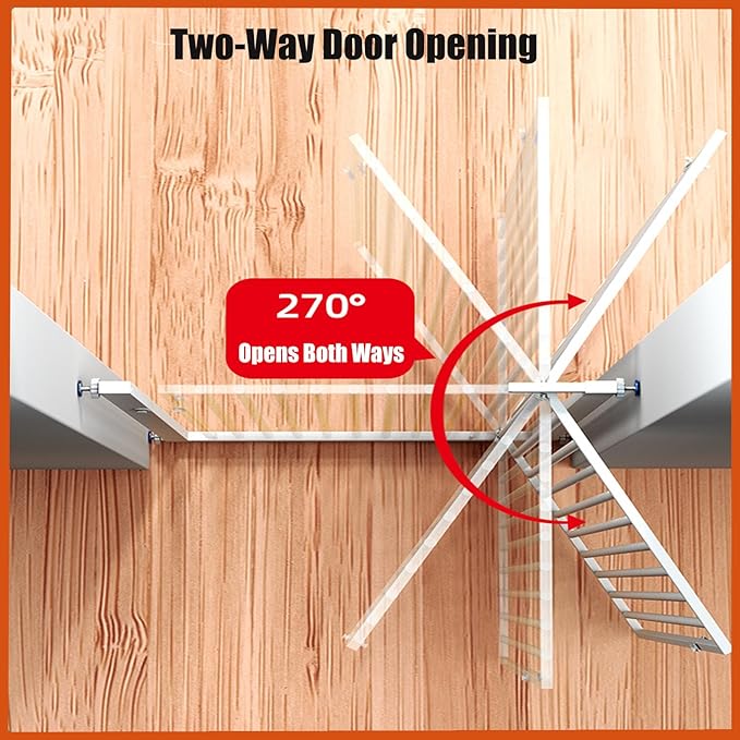 55.1 Inch Tall Baby Gate Auto Close Dog Gate Adjustable 29.92"- 48.03" Wide Pressure Mounted Walk Through Swing Pet Gate for Doorways (White, 29.92"- 48.03")-CubbioJoy