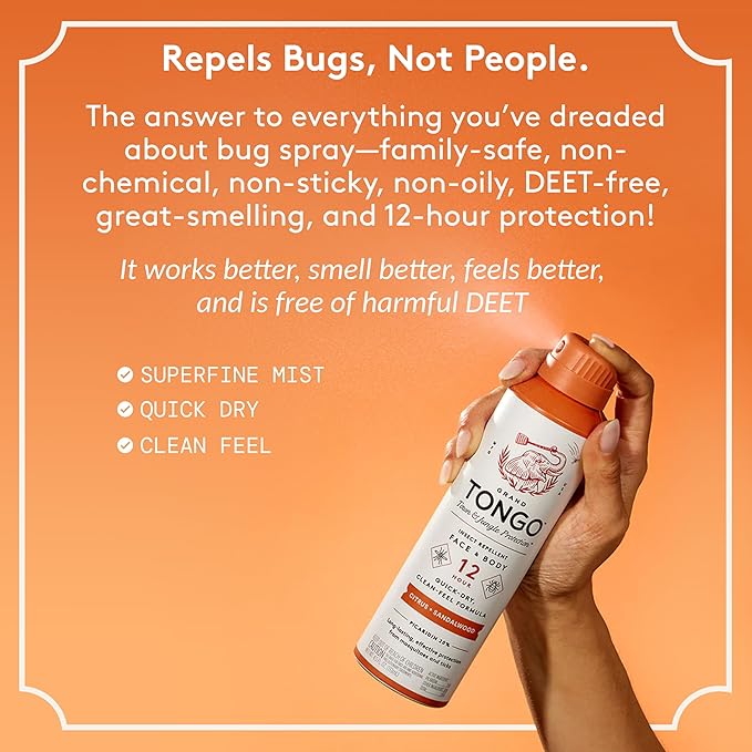 DEET-Free Insect Repellent with Picaridin, The 12 Hour Protection, DEET Alternative - Citrus + Sandalwood-CubbioJoy