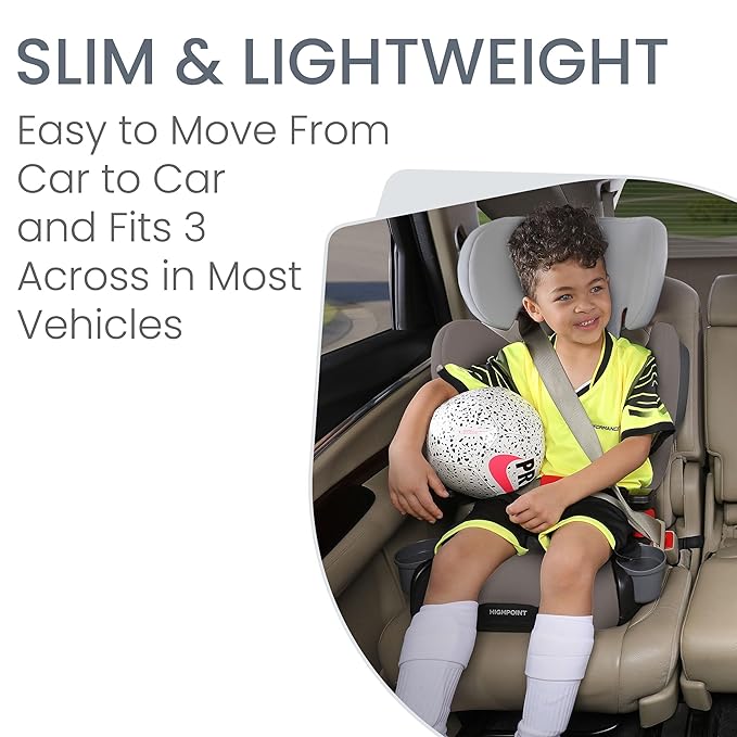 Britax Highpoint Backless Belt-Positioning Booster Seat, SafeWash Gray Ombre-CubbioJoy