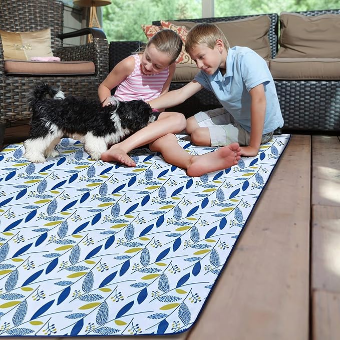 Beach Blanket Picnic Blanket Outdoor Mat Extra Large Waterproof Sand Proof Camping Blanket Lightweight Folding Portable Travel Blanket for Family Park Beach Grass, 79"x57"-CubbioJoy