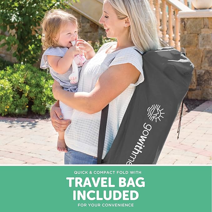 Baby Delight Go with Me Eclipse Deluxe Portable Playard | Playpen | Sun Canopy | Indoor and Outdoor | Ultra Padded Nylon Floor | Grey-CubbioJoy