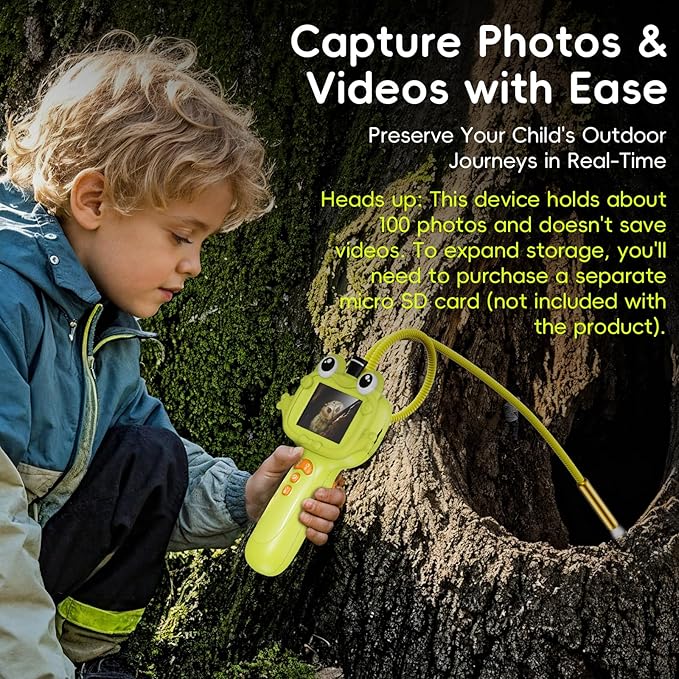 Borescope Camera Toy with Light for Kids - STEM Science Educational Toy for 4 5 6 7 8 9 10 Years Old Boys Girls Birthday Gift, Snake Scope Camera for Outdoor Camping Nature Exploration-CubbioJoy