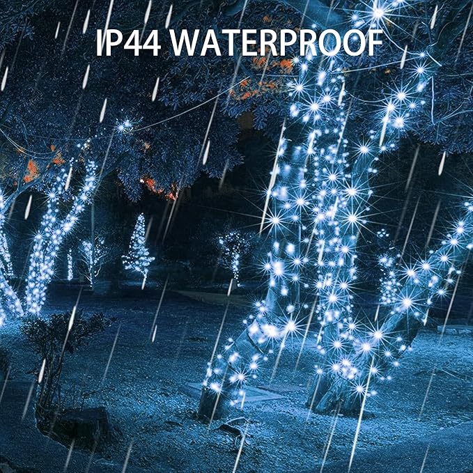 Dazzle Bright Christmas String Lights, 100 LED 33 FT Connectable Fairy Lights with 8 Modes, Waterproof Christmas Decorations for Indoor Outdoor Holiday Party Home Tree Decor (White)-CubbioJoy