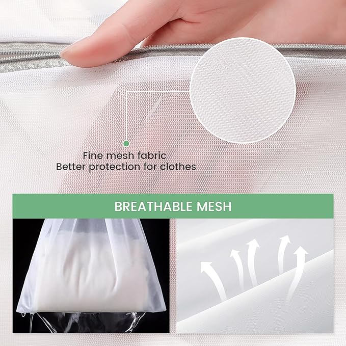 4Pcs Laundry Bags Mesh Wash Bags, 20 X 24 Inches Large Mesh Laundry Bags, Durable Delicate Laundry Bag for Travel, College, Dorm, Family And Apartment Dwellers, White-CubbioJoy