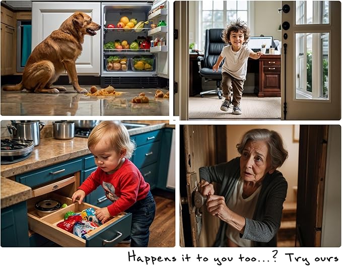 6 of Safety Latch Lock Easy Attachable Install Adhesive for Baby Childen Daycare Child Kids Senior Elder Pet Proofing Accident Prevent Home Kindergarden Preschool Senior Nursery Kitchen Cabinet Fridge-CubbioJoy