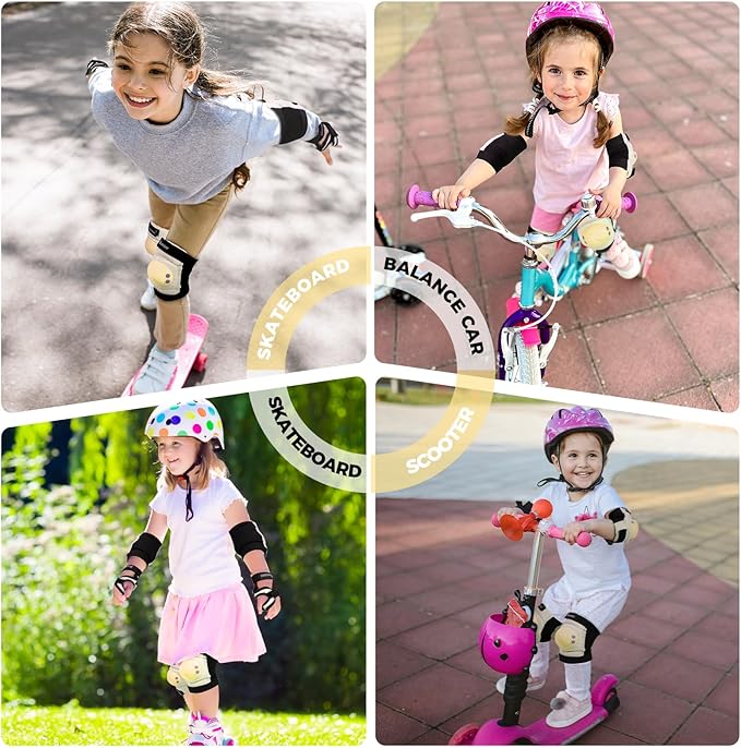 BOSONER Kids/Youth Knee Pad Elbow Pads for Roller Skates Cycling BMX Bike Skateboard Inline Rollerblading, Skating Skatings Scooter Riding Sports-CubbioJoy