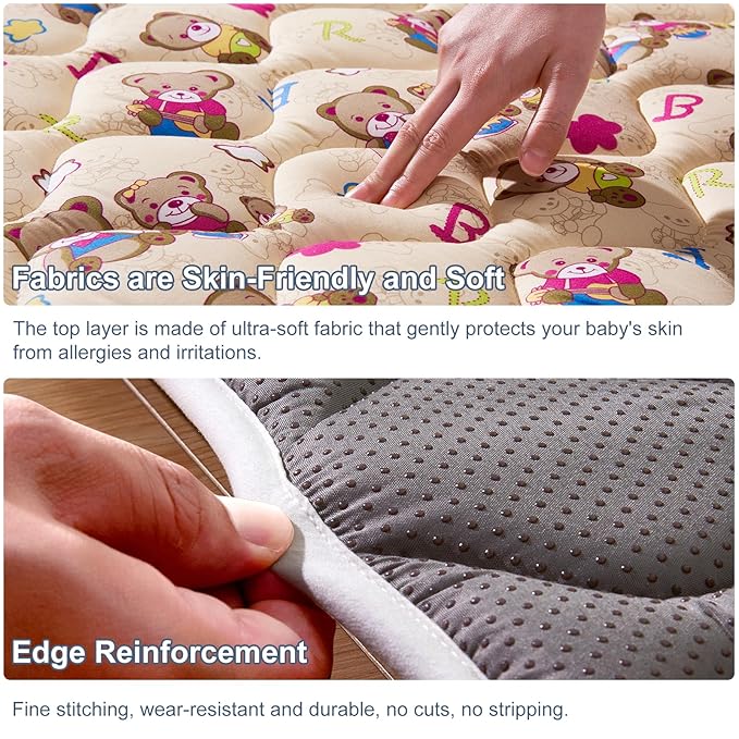 Baby Play Mat - 65" X 50",Premium Thicker Foam One-Piece Crawling Mat, Machine Washable, Extra Large Anti-Slip Activity Playmat for Babies, Toddlers & Infants-CubbioJoy