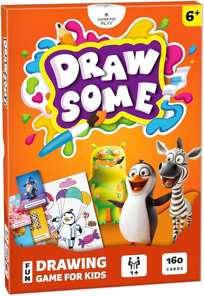 Drawsome Drawing Game for Creative Kids – 160 Prompt Cards with Characters, Actions, Styles & Places to Spark Imagination – Fun Single Player & Family Art Game with Painting Ideas-CubbioJoy