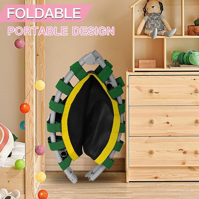 CLORIS 38in/48in Folding Trampoline - Max Load 220lbs / 450lbs Mini Trampoline Rebounder Trampoline for Adults with Adjustable Foam Handle, with safty Padded Cover Best Gift for Kids/Adult-CubbioJoy