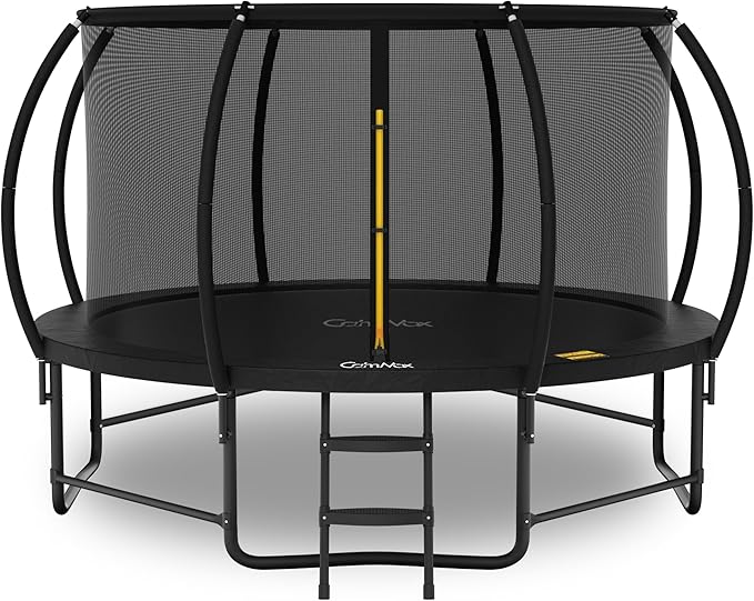 14FT 12FT 10FT 16FT Trampoline with Safety Enclosure, Anti-Rust Coating – ASTM Certified, Heavy-Duty Outdoor Trampoline with Ladder – for Kids & Adults-CubbioJoy