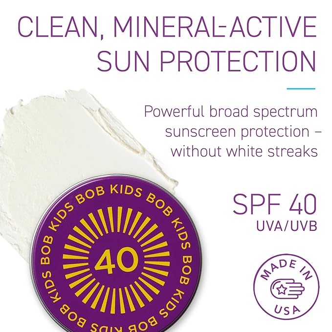BOB KIDS Duo Pack SPF Sun Protection, SPF 30 Mineral Powder Sunscreen & SPF 40 Kids Sun Protection Balm, Broad Spectrum, Fragrance Free, Water Resistant-CubbioJoy