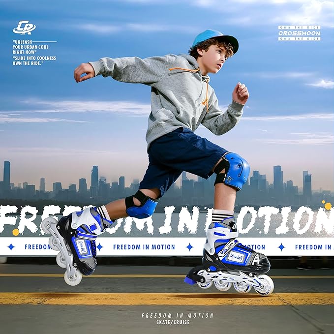 Adjustable Inline Skates for Kids, Teens, and Adults – ABEC-7 Bearings, PU Wheels, Comfortable Fit, for Indoor and Outdoor Skating-CubbioJoy