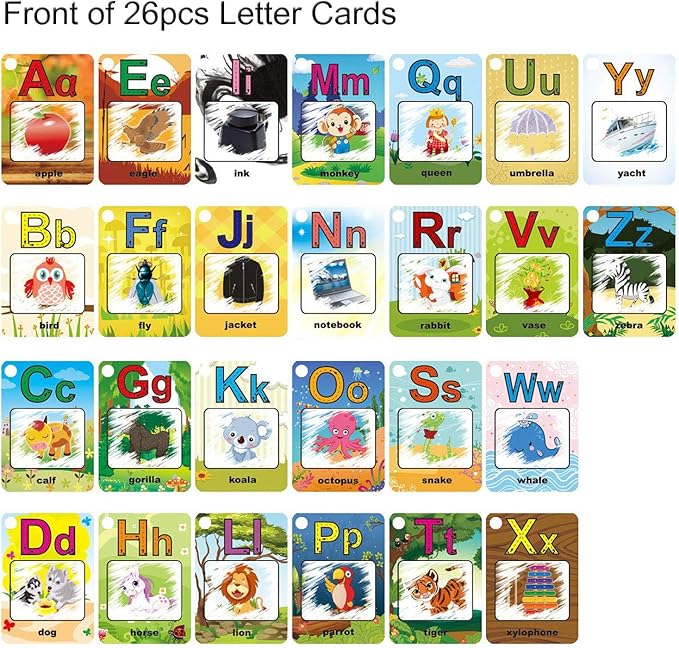 Coolplay A-Z 26 Alphabet Water Cards, Children Drawing Card for Kids Educational Toys for Travel-CubbioJoy