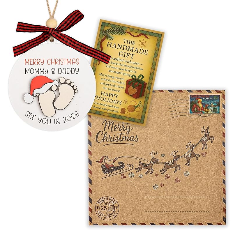 Baby First Christmas Ornament 2025, Expecting Baby Ornament 2026, New Mommy & Daddy Gift, Gifts for Expecting Parents Mom to be, New Baby Ornaments, Pregnancy Ornament for Mommy & Daddy to be-CubbioJoy