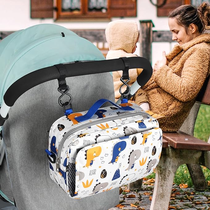 Accmor Stroller Organizer, Universal Stroller Organizer with Insulated Cup Holder Pocket, Dual Purpose Large Capacity Stroller Bag Caddy, Stroller Accessories Fits for Uppababy, Doona, Nuna Strollers-CubbioJoy