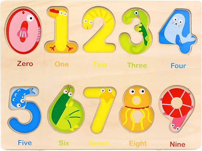 Aile Wooden Preschool Learning Number Puzzles Toys for Kids Age 2-4， Educational Toys-CubbioJoy
